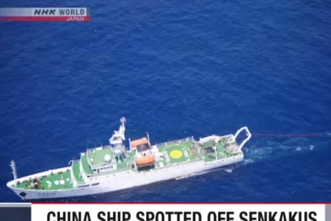 NHK đăng tải hình ảnh tàu Trung Quốc xâm phạm vùng đặc quyền kinh tế gần Senkaku.