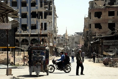 Quang cảnh ở Đông Ghouta ngày 18/4. (Nguồn: THX/TTXVN)