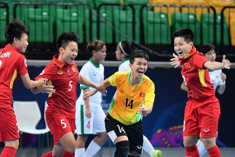 Tuyển Futsal nữ Việt Nam vào bán kết. (Nguồn: AFC)