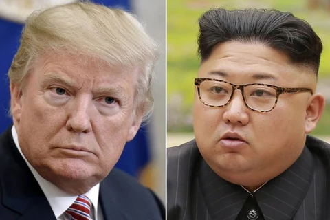 Tổng thống Mỹ Donald Trump và Nhà lãnh đạo Triều Tiên Kim Jong-un. (Nguồn: Sky News)