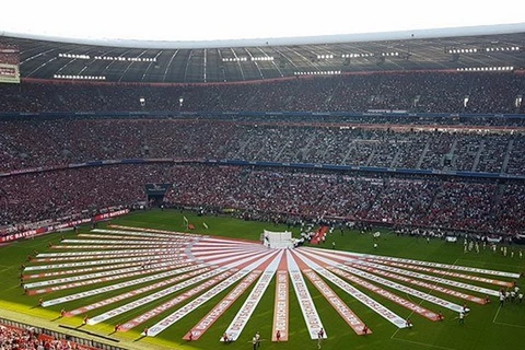 28 dải trắng đỏ tượng trưng cho 28 lần vô địch Bundesliga của Bayern. (Nguồn: bundesliga.com)