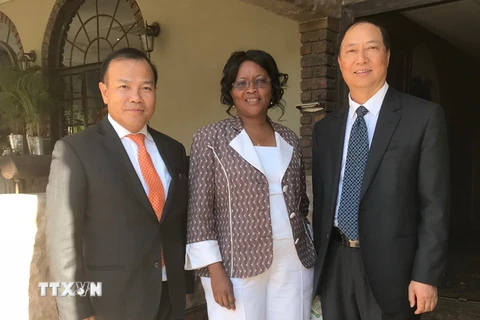 Thứ trưởng Ngoại giao Vũ Hồng Nam trong chuyến thăm và làm việc tại Cộng hòa Namibia. (Ảnh: TTXVN phát)