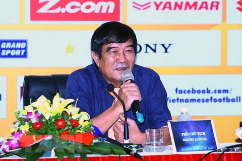 Ông Nguyễn Xuân Gụ, Phó Chủ tịch Liên đoàn Bóng đá Việt Nam từ chức. (Ảnh: Quang Quyết/TTXVN)