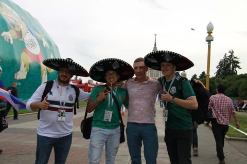 Cổ động viên Mexico đến Nga cổ vũ World Cup 2018. (Ảnh: Trần Giáp/Vietnam+)