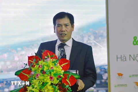 Ông Trần Văn Phấn, Phó Tổng cục trưởng Tổng cục TDTT phát biểu tại buổi lễ. (Ảnh: Trọng Đạt/TTXVN)