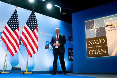 Tổng thống Mỹ Trump tại Hội nghị thượng đỉnh NATO. (Nguồn: nytimes.com)