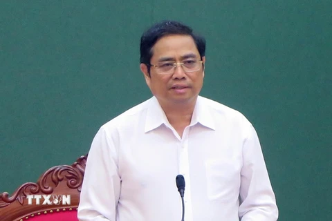 Trưởng Ban Tổ chức Trung ương Phạm Minh Chính. (Ảnh: Quân Trang/TTXVN)