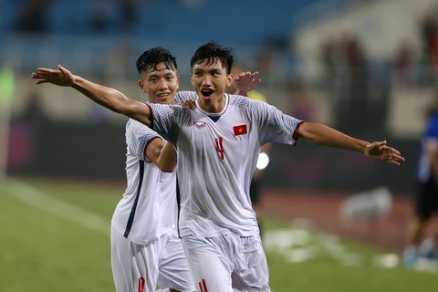 Đoàn Văn Hậu đã ghi siêu phẩm vào lưới U23 Oman. (Nguồn: VFF)
