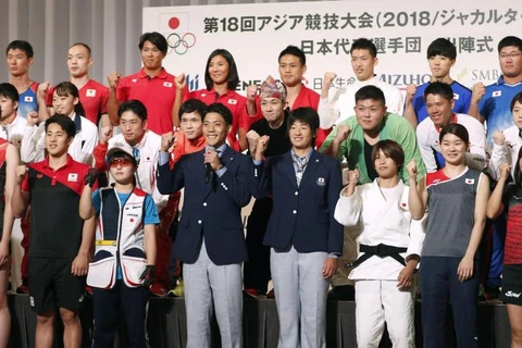 Các vận động viên đoàn thể thao Nhật Bản. (Nguồn: Kyodo)