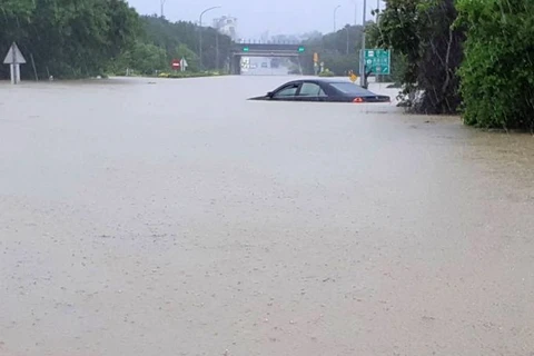 Ngập lụt nghiêm trọng tại Đài Loan. (Nguồn: AFP)