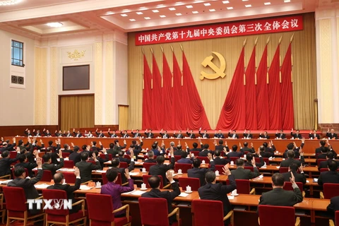Quang cảnh Hội nghị toàn thể Ban Chấp hành Trung ương Đảng Cộng sản Trung Quốc lần thứ 3, diễn ra tháng 3/2018. (Nguồn: THX/TTXVN)