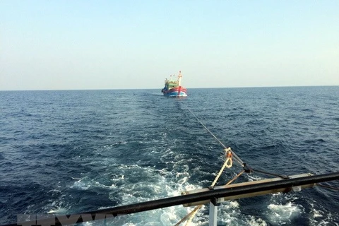 Thuyền tìm kiếm cứu nạn trên biển. (Nguồn: TTXVN)