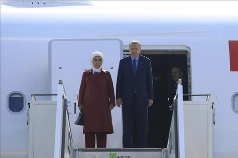 Tổng thống Thổ Nhĩ Kỳ Tayyip Erdogan tới Đức. (Nguồn: aa.com.tr)