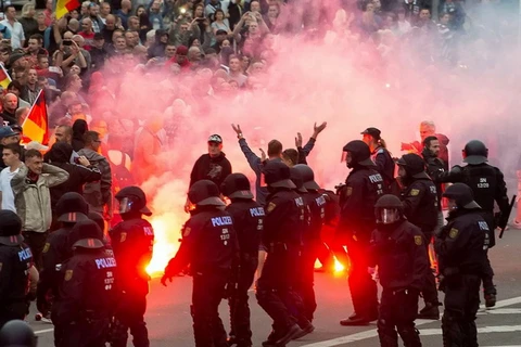 Cảnh sát Đức chống bạo động. (Nguồn: AP)