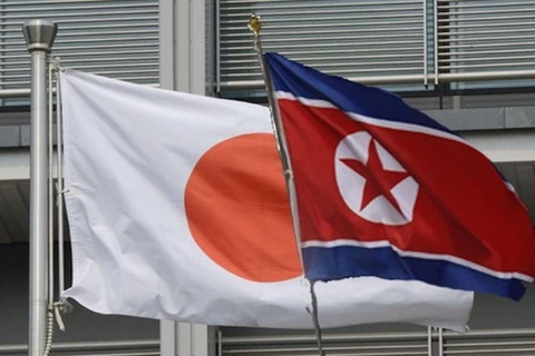 Quốc kỳ của Nhật Bản và Triều Tiên. (Nguồn: AFP)