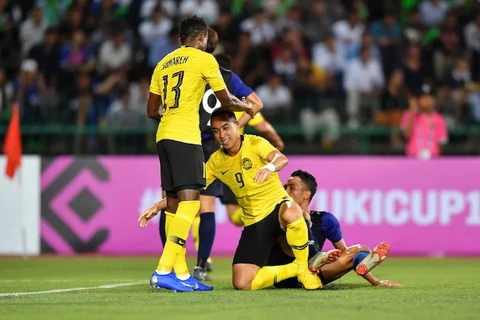 Niềm vui của các cầu thủ Malaysia sau bàn mở tỷ số của Talaha. (Nguồn: foxsports)