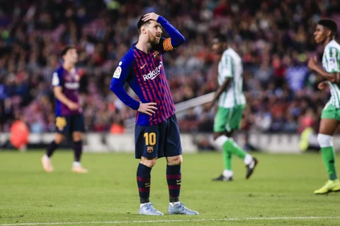 Messi trở lại nhưng không thể giúp Barcelona tránh khỏi thất bại. (Nguồn: Getty Images)