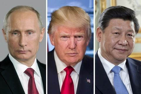 Tổng thống Nga Vladimir Putin, Tổng thống Mỹ Donald Trump và Chủ tịch Trung Quốc Tập Cận Bình. 