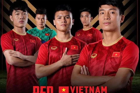 Áo đấu sân nhà của đội tuyển Việt Nam.