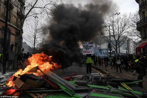 Các cuộc biểu tình của phong trào Áo vàng tại Pháp. (Nguồn: AFP/Getty Images)