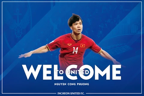 Công Phượng chính thức gia nhập Incheon United. (Nguồn: incheonutd.com)