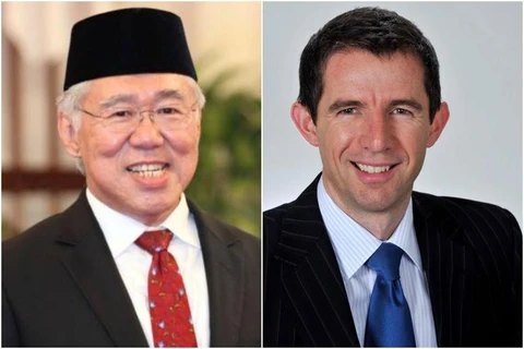 Bộ trưởng Thương mại Indonesia Enggartiasto Lukita và người đồng cấp Australia Simon Birmingham. (Nguồn: The Straits Times)