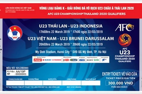 Vé xem vòng loại U23 châu Á tại Mỹ Đình. (Nguồn: VFF)