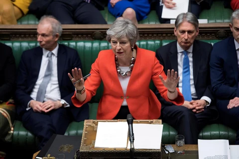 Hạ Viện Anh đã bỏ phiếu bác lại dự thảo thỏa thuận Brexit sửa đổi lần thứ hai của Thủ tướng May. (Ảnh: AFP/TTXVN)