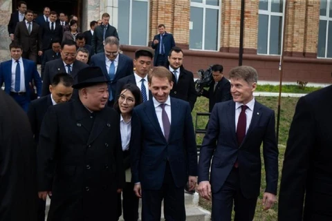 Nhà lãnh đạo Triều Tiên Kim Jong-un bắt đầu thăm Nga. (Nguồn: UssurMedia)