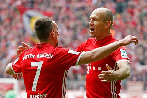 Arjen Robben và Franck Ribéry đã có những đóng góp không nhỏ cho Bayern. (Nguồn: Getty Images)