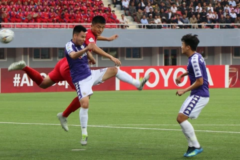 Hà Nội FC (áo tím) dừng bước tại AFC Cup 2019. (Nguồn: AFC)