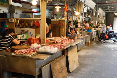 Giá thịt lợn hơi miền Bắc đã lên tới mức “đỉnh” 41.000 đồng/kg. (Ảnh: PV/Vietnam+)
