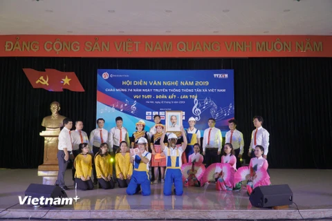  Hội diễn văn nghệ năm 2019 chào mừng 74 năm truyền thống của Thông tấn xã Việt Nam. (Ảnh: Minh Hiếu/Vietnam+)