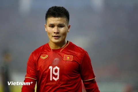 Quang Hải đang không được thi đấu tại Pháp kể từ sau khi trở về từ AFF Cup 2022. (Ảnh: PV/Vietnam+) 