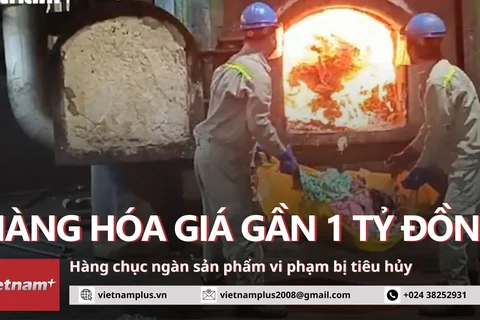 Cận cảnh quá trình tiêu hủy hàng loạt sản phẩm vi phạm trị giá gần 1 tỷ đồng