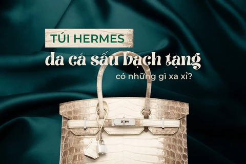 Túi thời trang Hermes da cá sấu bạch tạng có những chi tiết gì xa xỉ?