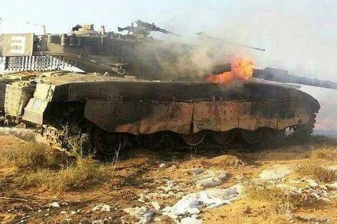 Giao chiến ác liệt với Israel ở Nam Liban, Hezbollah bắn cháy xe tăng Merkava