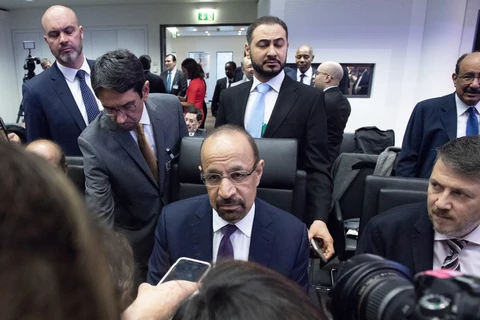 Bộ trưởng Năng lượng Saudi Arabia Khalid al-Falih tại Hội nghị các nước xuất khẩu dầu mỏ (OPEC) và các nước ngoài OPEC ở Vienna, Áo ngày 7/12/2018 (Nguồn: THX/TTXVN)