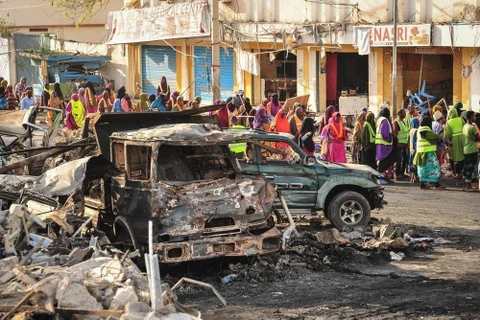 Hiện trường vụ nổ tại Mogadishu hồi tháng 10/2017 (Ảnh: AFP/Getty)