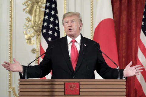 Tổng thống Mỹ Donald Trump tại một cuộc họp báo ở Nhật Bản ngày 27/5 (Ảnh: AFP/TTXVN). 