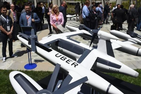 Mô hình mẫu taxi bay của Uber. (Ảnh: AFP)