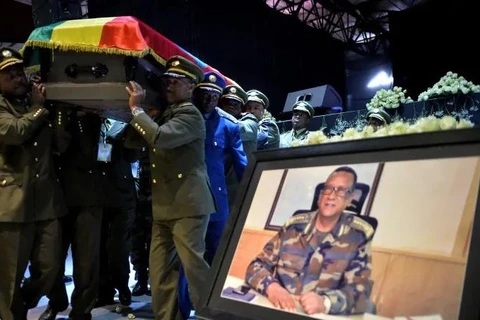 Lễ tang của Tham mưu trưởng quân đội Ethiopia Seare Mekonnen. (Ảnh: AFP/Getty)