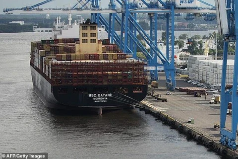 Tàu MSC Gayane cập cảng Philadelphia. (Ảnh: AFP/Getty)
