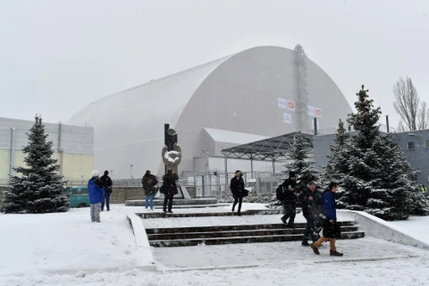 Công trình mái vòm thép tại Chernobyl. (Ảnh: AFP)