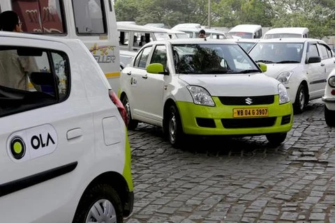 Các taxi chạy bằng điện tại Ấn Độ. (Ảnh: The Hindu)