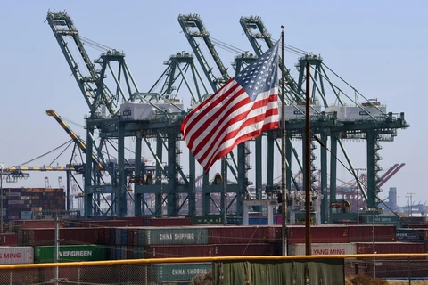 Hàng hóa Trung Quốc tại Los Angeles, Mỹ (Ảnh: AFP/TTXVN) 