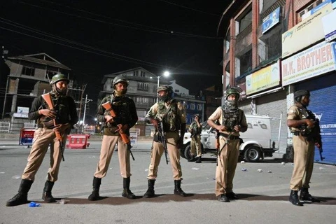 Lực lượng an ninh Ấn Độ tại Kashmir. (Ảnh: AFP)