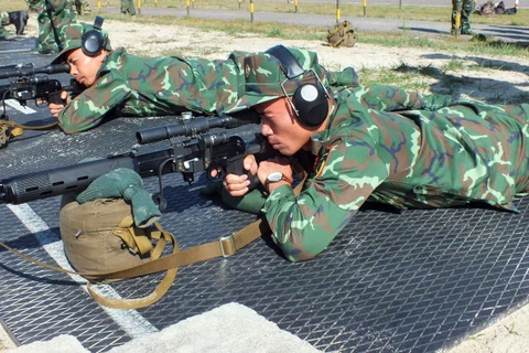 Các xạ thủ của Việt Nam thi đấu tốt và lọt vào vòng trong. (Ảnh: Bộ Quốc phòng Nga) 