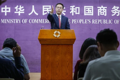 Người phát ngôn Bộ Thương mại Trung Quốc Cao Phong. (Ảnh: THX/TTXVN)