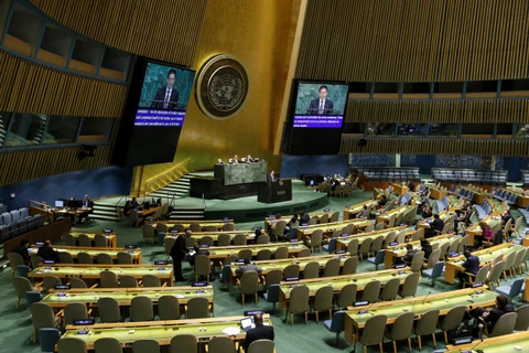 Cuộc họp của Đại Hội đồng Liên hợp quốc kỷ niệm Ngày Quốc tế phản đối thử hạt nhân. (Ảnh: THX/TTXVN)
